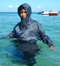 jetski operator swimming in anorak